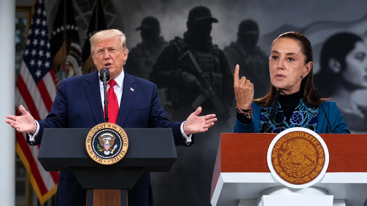 US President Donald Trump speaks during an event at the White House Rose Garden about security cooperation with Mexico and cartel operations
