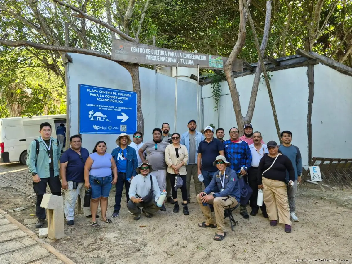 Tour guides in Tulum attend an environmental interpretation training session in a protected natural area