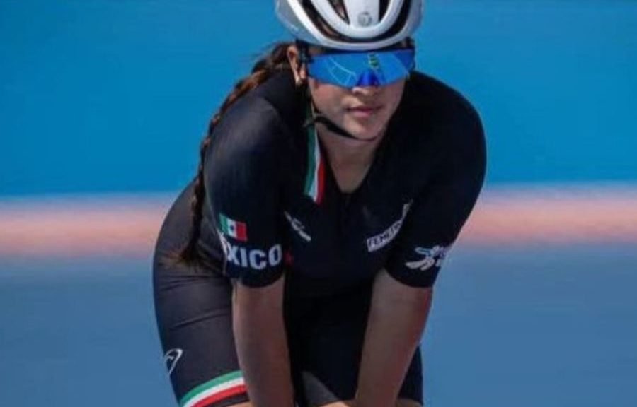 Young speed skater Vivian Michelle Morfin Castaneda of Playa del Carmen competing at the World Speed Skating Championships in Asuncion Paraguay